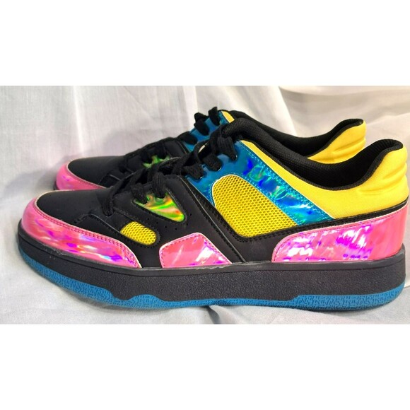 Cape Robbin Multi Color Lace Up Low Top Metallic Rainbow Sneaker Karis Size 9 - Picture 3 of 12